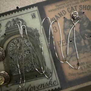 14kt solid white gold shiny box chain link necklace 18" liquid gold dainty